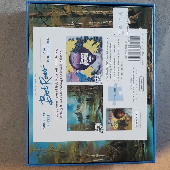 BOB ROSS - 2 in 1 DOUBLE-SIDED PUZZLE.  NWT - Picture 2 of 3